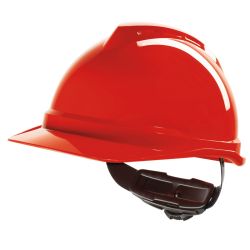 V-Gard 500, Helmet, non-vented, red, Fas-Trac III PVC