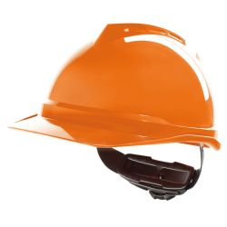 V-Gard 500, Helmet, non-vented, orange, Fas-Trac III PVC